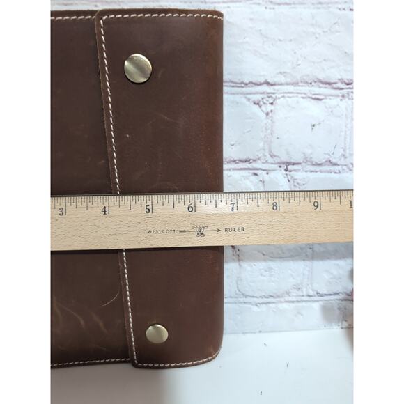 Le Vent Leather Refillable Notebook Journal Cover 9 X 6.5 1 Blank Notebook NWOT - Picture 8 of 13
